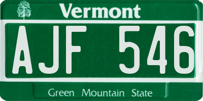 VT license plate AJF546