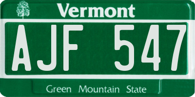 VT license plate AJF547