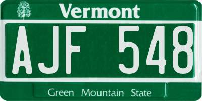 VT license plate AJF548