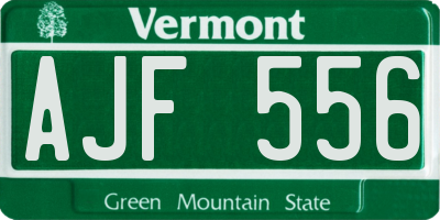VT license plate AJF556