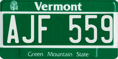 VT license plate AJF559