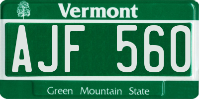 VT license plate AJF560