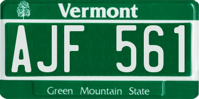VT license plate AJF561