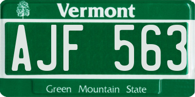 VT license plate AJF563