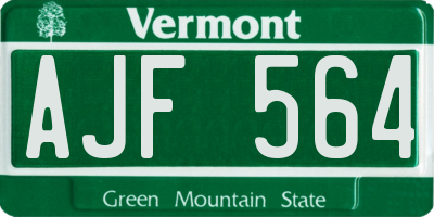 VT license plate AJF564