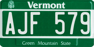 VT license plate AJF579