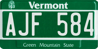 VT license plate AJF584
