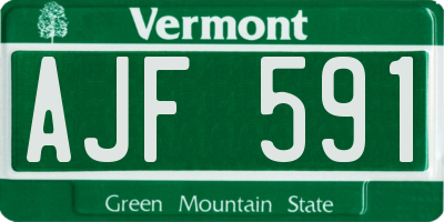 VT license plate AJF591