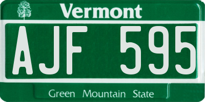 VT license plate AJF595