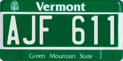VT license plate AJF611