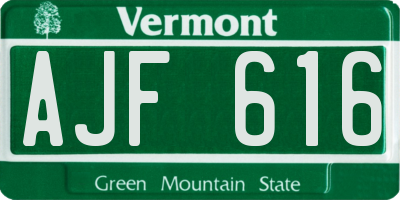 VT license plate AJF616