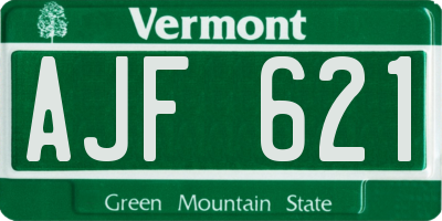 VT license plate AJF621