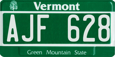 VT license plate AJF628