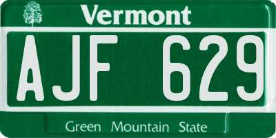 VT license plate AJF629