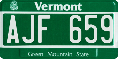 VT license plate AJF659