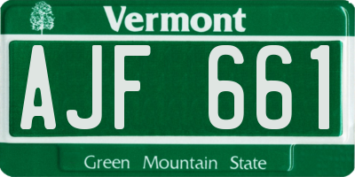 VT license plate AJF661