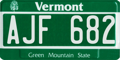 VT license plate AJF682