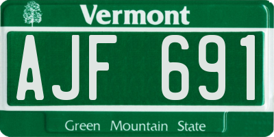 VT license plate AJF691