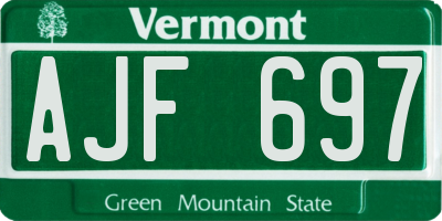 VT license plate AJF697
