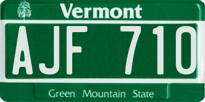 VT license plate AJF710