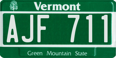 VT license plate AJF711