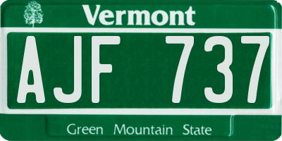 VT license plate AJF737