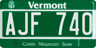 VT license plate AJF740