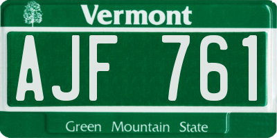 VT license plate AJF761
