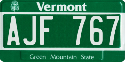 VT license plate AJF767