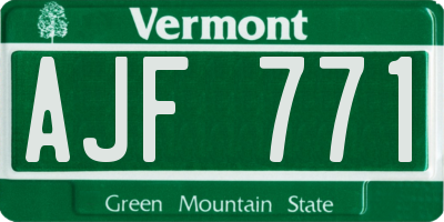 VT license plate AJF771