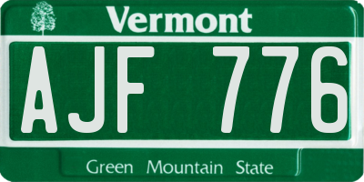 VT license plate AJF776
