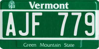 VT license plate AJF779