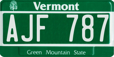 VT license plate AJF787