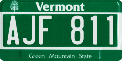 VT license plate AJF811