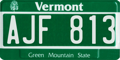 VT license plate AJF813