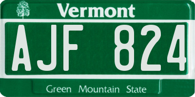VT license plate AJF824