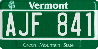 VT license plate AJF841