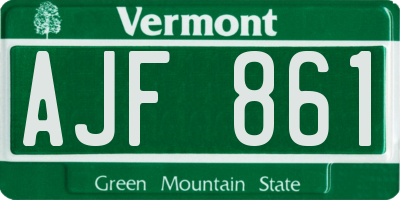 VT license plate AJF861