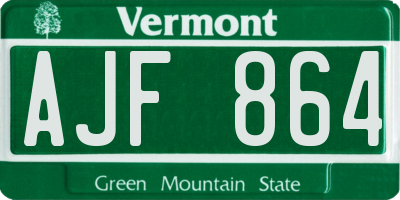 VT license plate AJF864