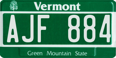 VT license plate AJF884