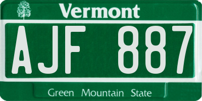 VT license plate AJF887