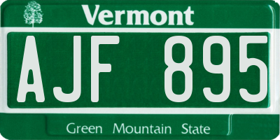 VT license plate AJF895