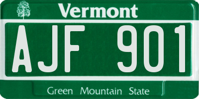 VT license plate AJF901