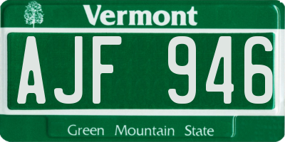 VT license plate AJF946