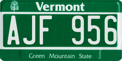 VT license plate AJF956