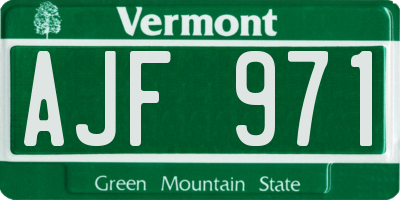 VT license plate AJF971