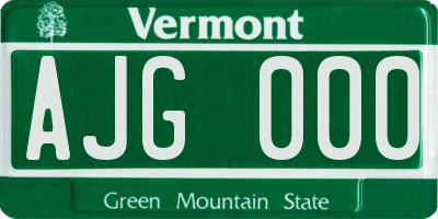 VT license plate AJG000