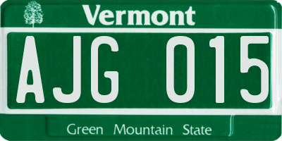 VT license plate AJG015