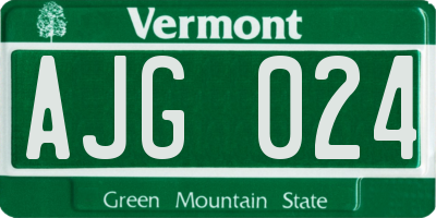 VT license plate AJG024