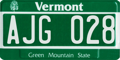 VT license plate AJG028